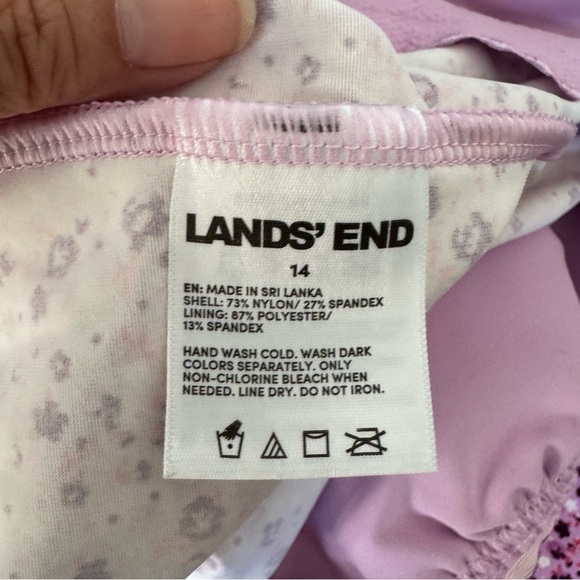 Land's End Swimsuit Set Tugless Tankini Scallop Trim  high waisted bottoms - Picture 7 of 12